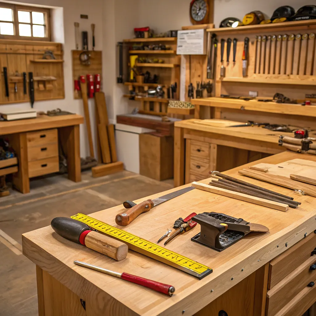 Woodworking shop with craftsman tools